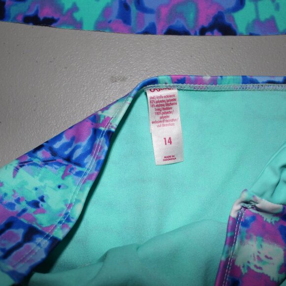 MUlti Color 2 Pcs Justice Tankinki Swimsuit Size 14 - Picture 4 of 10